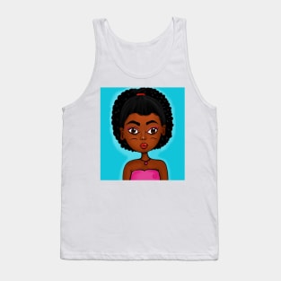 cute black girl digital art illustration Tank Top